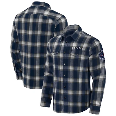 Darius Rucker Collection by Fanatics Washington Capitals Flannel Plaid Full-Snap Shirt
