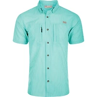 Drake Men's Seersucker Stripe Button-Up Short Sleeve Shirt