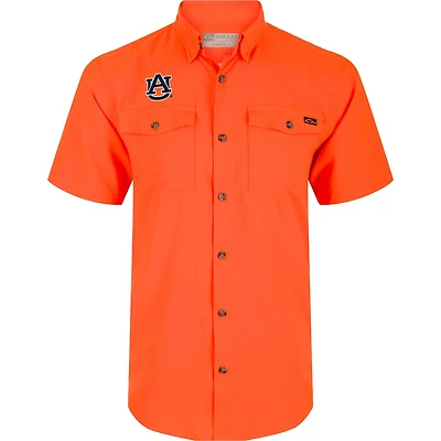 Drake Waterfowl Men's Auburn University Frat Dobby Solid Short Sleeve Shirt