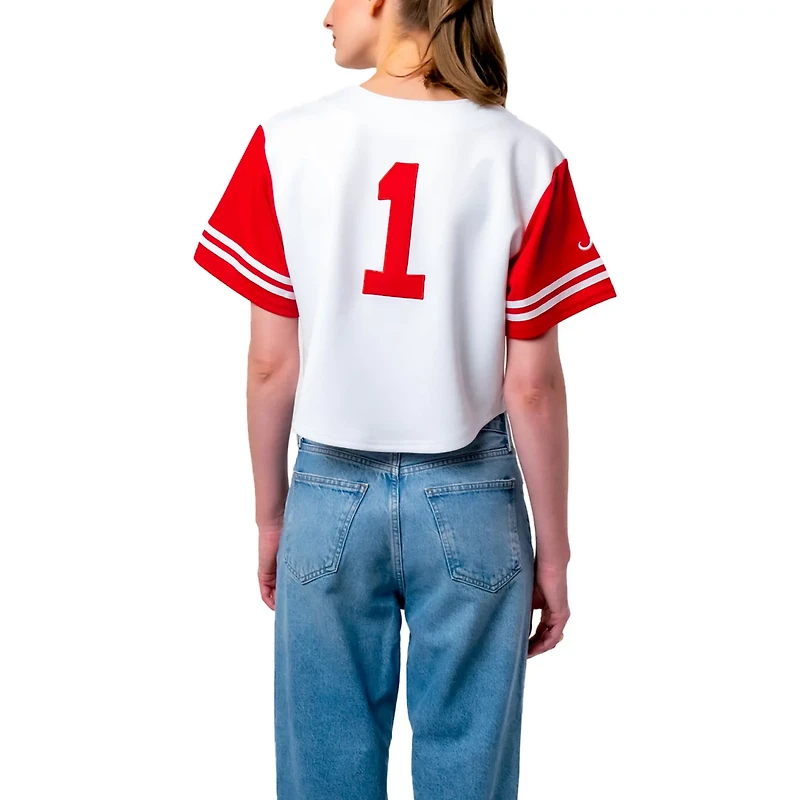 Established  Co Alabama Crimson Tide Baseball Jersey Cropped T-Shirt