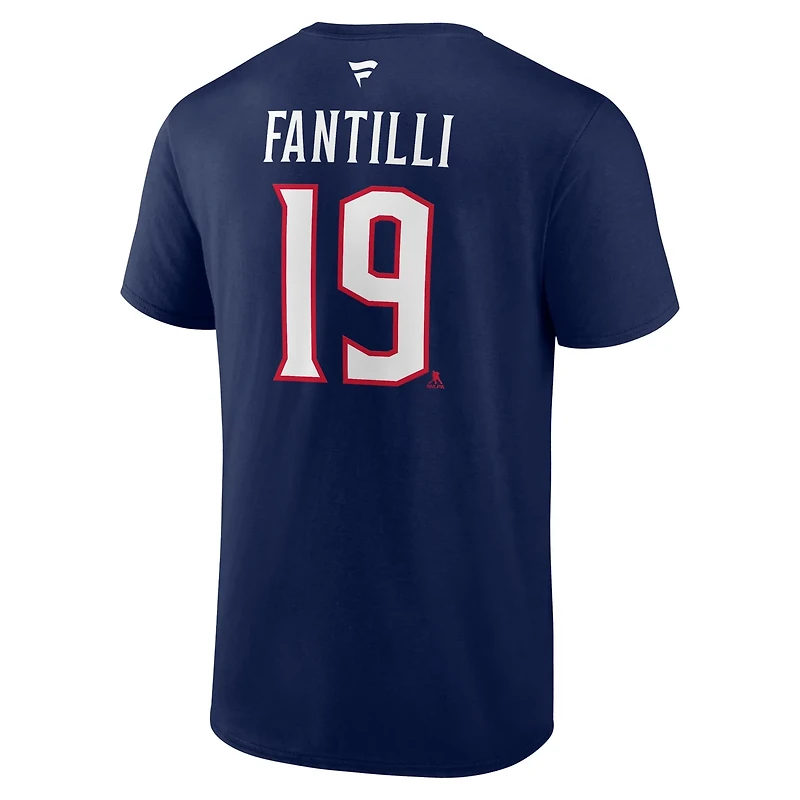 Fanatics Adam Fantilli Columbus Blue Jackets Authentic Stack Name Number T-Shirt