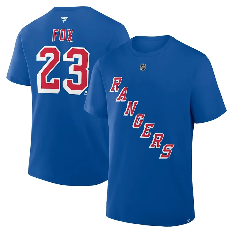 Fanatics Adam Fox New York Rangers Authentic Stack Name Number T-Shirt
