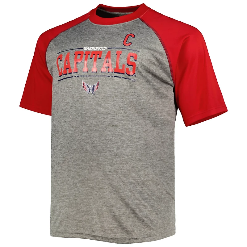 Fanatics Alexander Ovechkin Washington Capitals Big  Tall Captain Patch Contrast Raglan Name Number T-Shirt