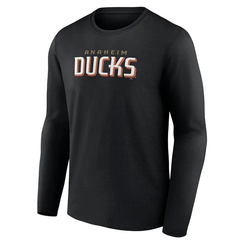 Fanatics Anaheim Ducks Wordmark Logo Long Sleeve T-Shirt