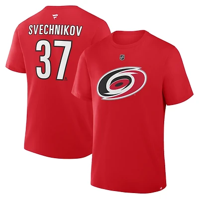 Fanatics Andrei Svechnikov Carolina Hurricanes Authentic Stack Name Number T-Shirt
