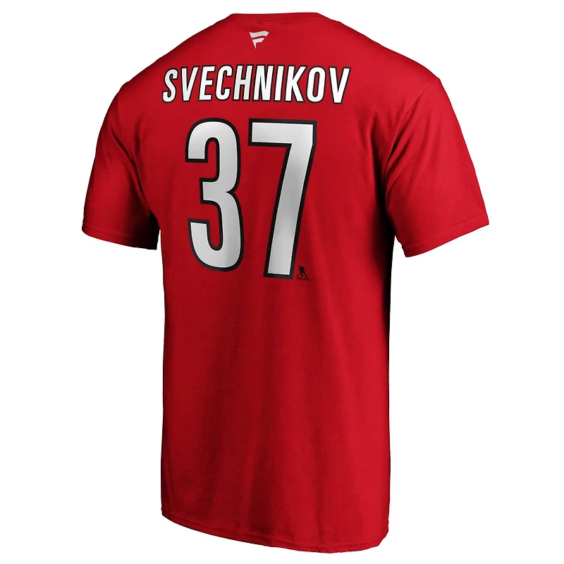 Fanatics Andrei Svechnikov Carolina Hurricanes Authentic Stack Name  Number T-Shirt