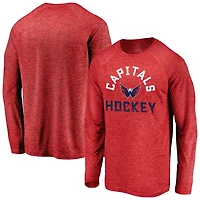Fanatics Athletic Washington Capitals Iconic Striated Breezer Raglan Long Sleeve T-Shirt