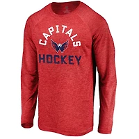Fanatics Athletic Washington Capitals Iconic Striated Breezer Raglan Long Sleeve T-Shirt