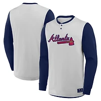Fanatics Atlanta Braves Clubhouse Long Sleeve Henley Shirt
