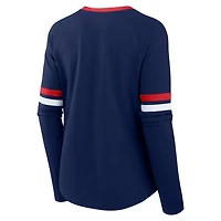 Fanatics Atlanta Braves Won  Done Raglan Lace-Up Long Sleeve T-Shirt