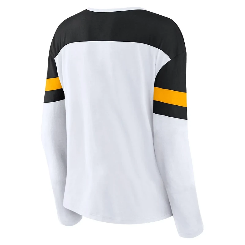 Fanatics Black Pittsburgh Penguins Frozen Long Sleeve Notch Neck T-Shirt