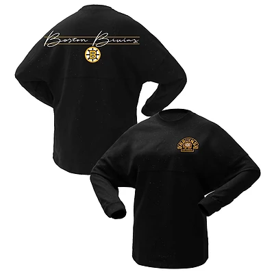 Fanatics Boston Bruins 100th Anniversary Sparkle Spirit Jersey T-Shirt