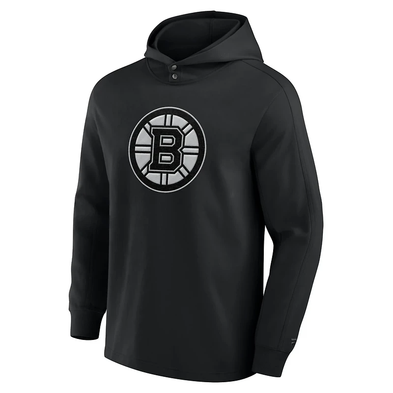 Fanatics Boston Bruins Elements Blaze Tri-Blend Long Sleeve Hoodie T-Shirt