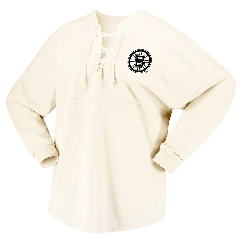 Fanatics Boston Bruins Original Six Lace-Up Spirit Jersey Long Sleeve T-Shirt