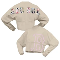 Fanatics Boston Red Sox Floral Preppy Cropped Long Sleeve T-Shirt