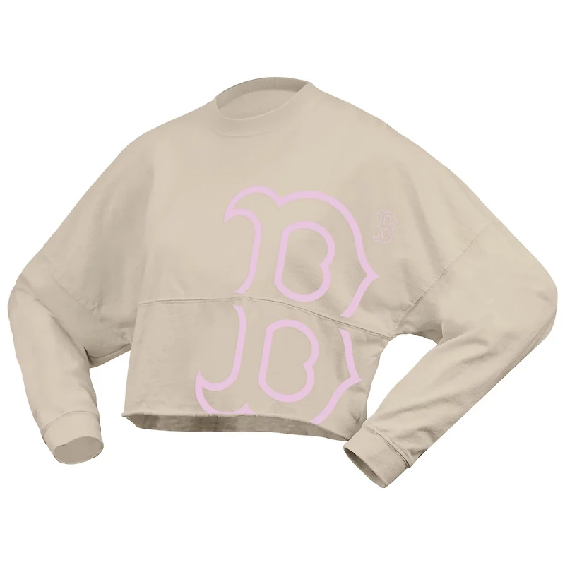 Fanatics Boston Red Sox Floral Preppy Cropped Long Sleeve T-Shirt