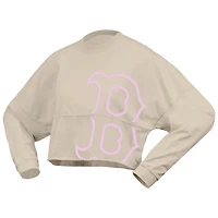 Fanatics Boston Red Sox Floral Preppy Cropped Long Sleeve T-Shirt