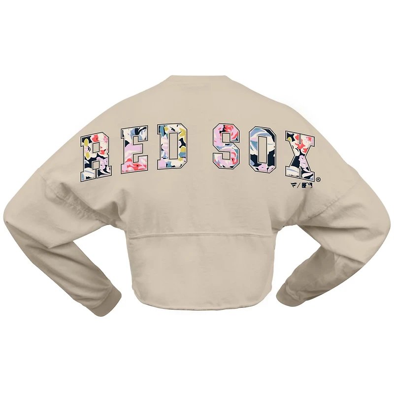 Fanatics Boston Red Sox Floral Preppy Cropped Long Sleeve T-Shirt