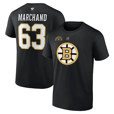 Fanatics Brad Marchand Boston Bruins Authentic Stack Name  Number T-Shirt