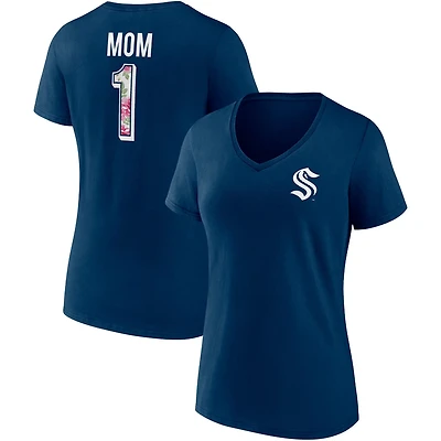 Fanatics Branded Deep Sea Seattle Kraken Team Mother's Day V-Neck T-Shirt