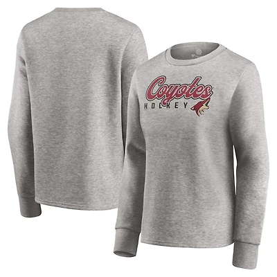 Fanatics Branded Heathered Gray Arizona Coyotes Fan Favorite Script Pullover Sweatshirt