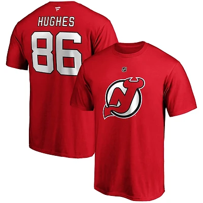 Fanatics Branded Jack Hughes New Jersey Devils Big  Tall Name Number T-Shirt