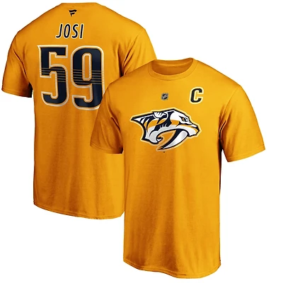 Fanatics Branded Roman Josi Nashville Predators Authentic Stack Player Name  Number T-Shirt