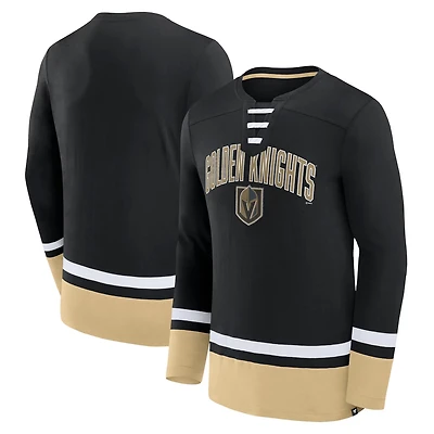 Fanatics Branded Vegas Golden Knights Back Pass Lace-Up Long Sleeve T-Shirt