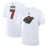 Fanatics Brock Faber Minnesota Wild 25th Anniversary Alternate Authentic Stack Name  Number T-Shirt