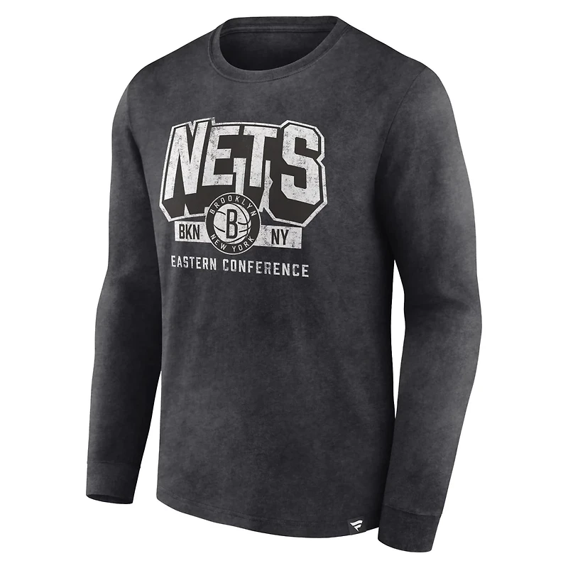 Fanatics Brooklyn Nets Front Court Press Snow Wash Long Sleeve T-Shirt