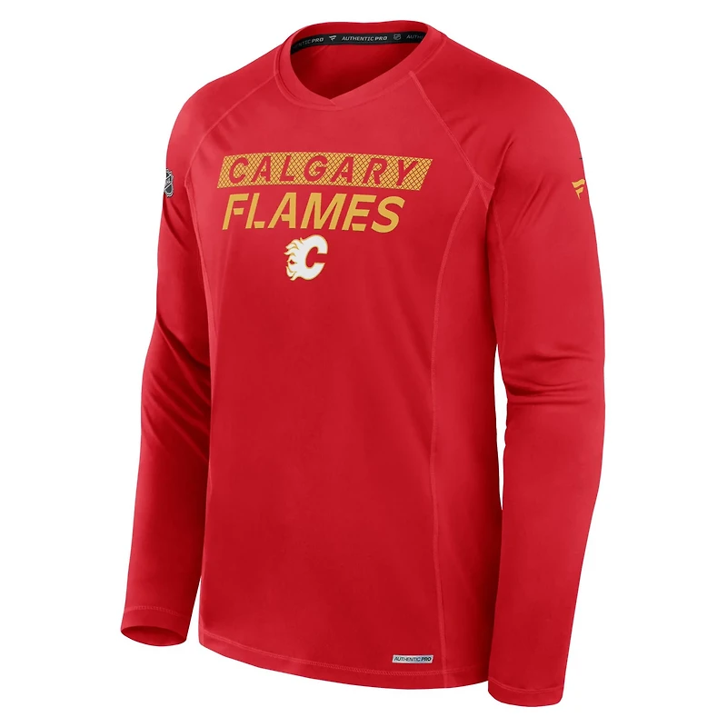 Fanatics Calgary Flames Authentic Pro Rink Tech Long Sleeve T-Shirt
