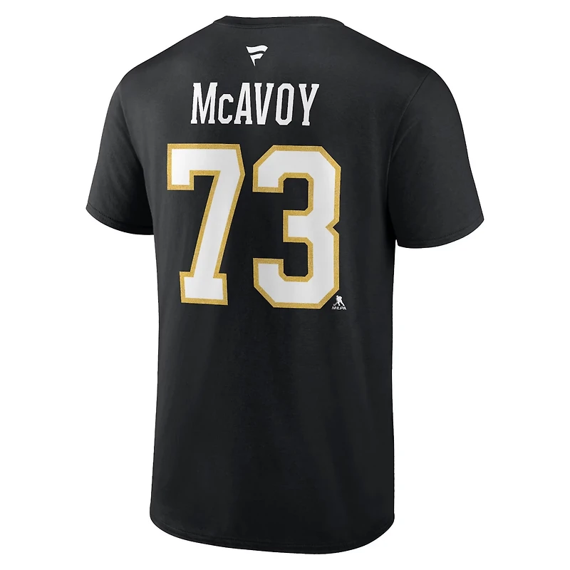 Fanatics Charlie McAvoy Boston Bruins Authentic Stack Name  Number T-Shirt