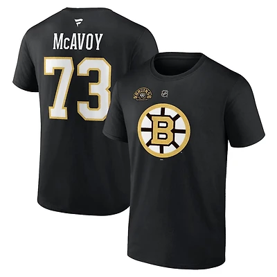 Fanatics Charlie McAvoy Boston Bruins Authentic Stack Name  Number T-Shirt