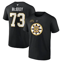 Fanatics Charlie McAvoy Boston Bruins Authentic Stack Name  Number T-Shirt