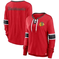 Fanatics Chicago Blackhawks Effervescent Exclusive Lace-Up Long Sleeve T-Shirt