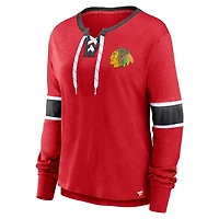 Fanatics Chicago Blackhawks Effervescent Exclusive Lace-Up Long Sleeve T-Shirt