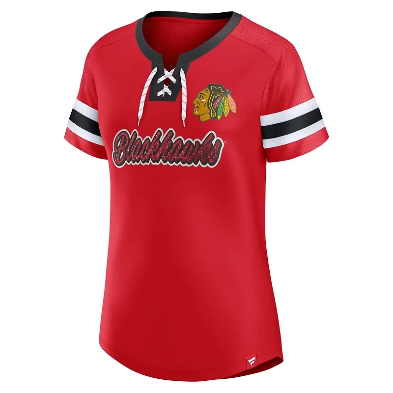 Fanatics Chicago Blackhawks Iconic Athena Lace-Up T-Shirt