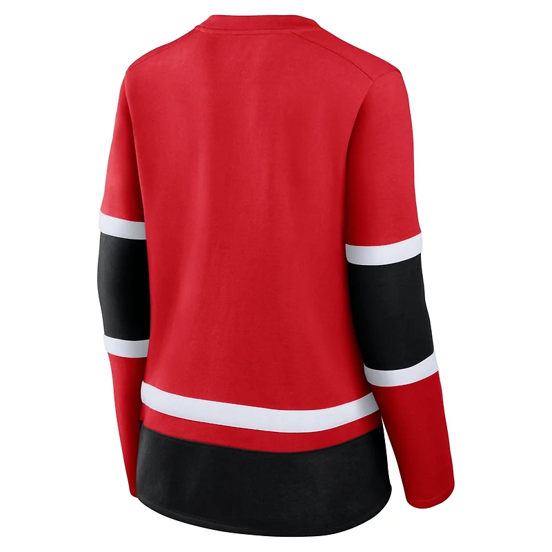 Fanatics Chicago Blackhawks Prime Time Lace-Up Long Sleeve T-Shirt