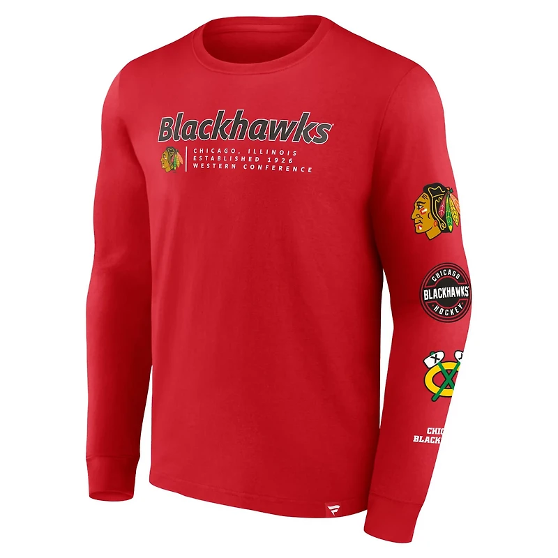 Fanatics Chicago Blackhawks Strike the Goal Long Sleeve T-Shirt