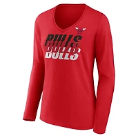 Fanatics Chicago Bulls Iconic Tumble Long Sleeve V-Neck T-Shirt
