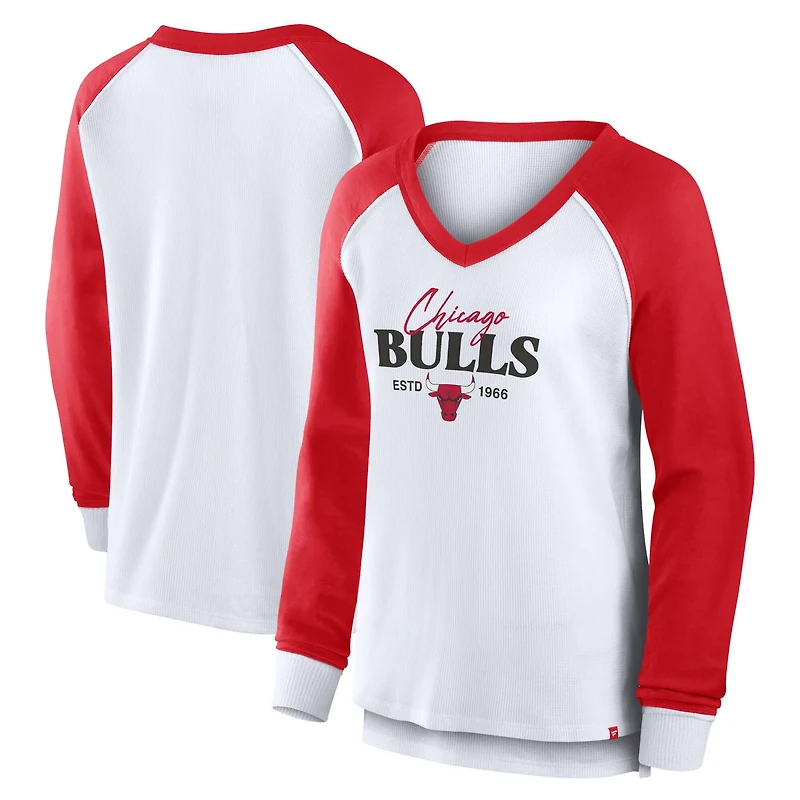 Fanatics Chicago Bulls Open Lane Waffle Long Sleeve V-Neck T-Shirt