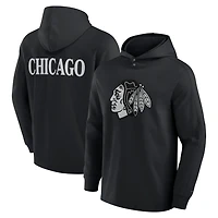 Fanatics Chicago hawks Elements Blaze Tri-Blend Long Sleeve Hoodie T-Shirt