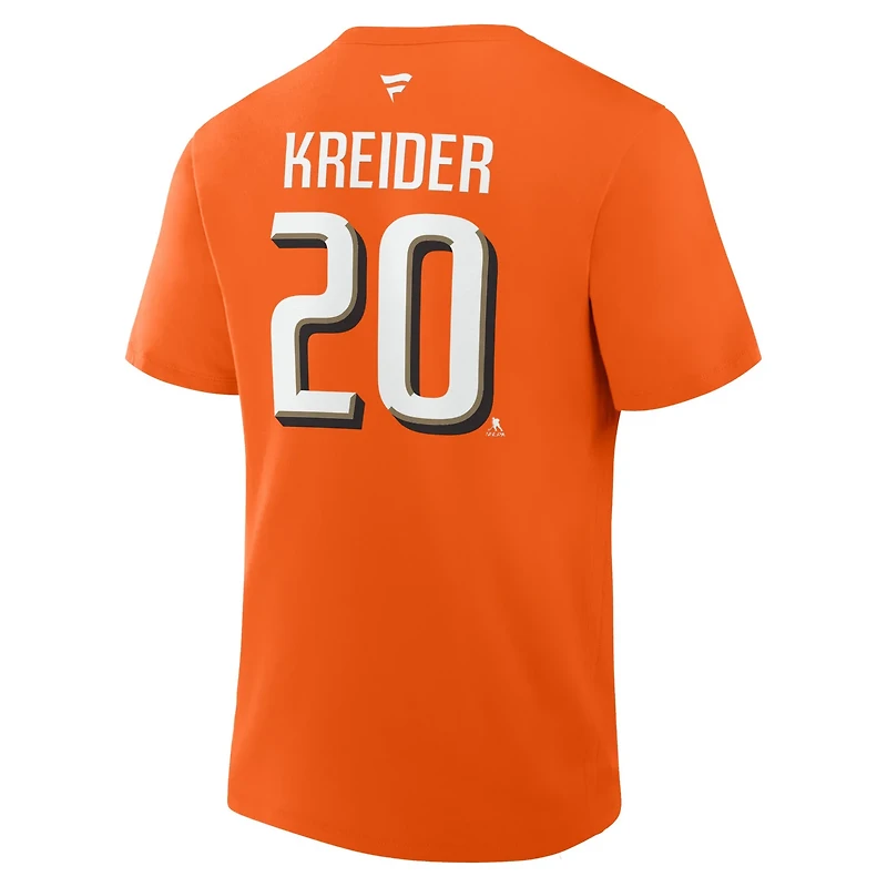 Fanatics Chris Kreider Anaheim Ducks Authentic Stack Name  Number T-Shirt