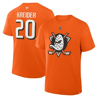 Fanatics Chris Kreider Anaheim Ducks Authentic Stack Name  Number T-Shirt