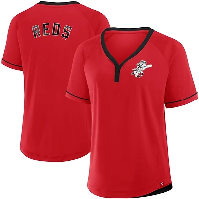 Fanatics Cincinnati s Cooperstown Collection League Diva Raglan V-Neck T-Shirt