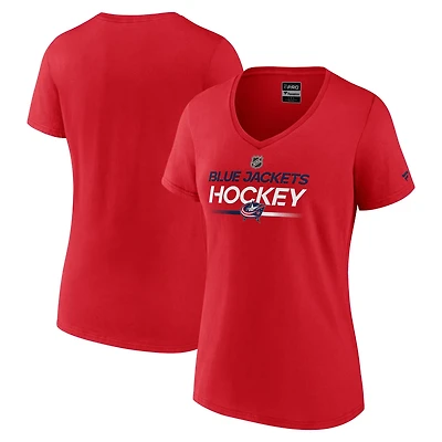 Fanatics Columbus Blue Jackets Authentic Pro Primary V-Neck T-Shirt