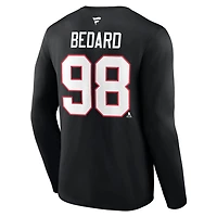 Fanatics Connor Bedard Chicago hawks Authentic Stack Name  Number Long Sleeve T-Shirt