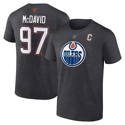 Fanatics Connor McDavid Edmonton Oilers Authentic Stack Name  Number T-Shirt