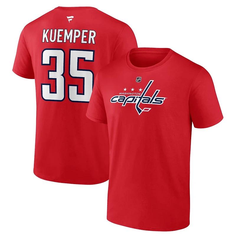 Fanatics Darcy Kuemper Washington Capitals Authentic Stack Name  Number T-Shirt