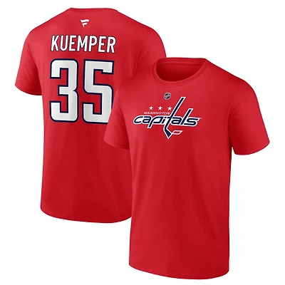 Fanatics Darcy Kuemper Washington Capitals Authentic Stack Name  Number T-Shirt